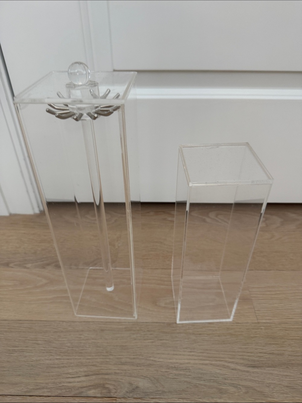 Clear Acrylic Display Vases - Set of 2